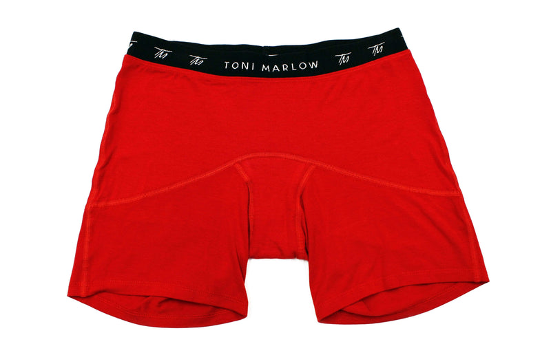Toni Marlow Clothing Underwear T.O.M. (Time Of Month) Boxer Briefs - Bamboo Period Underwear Chili Red / XS
